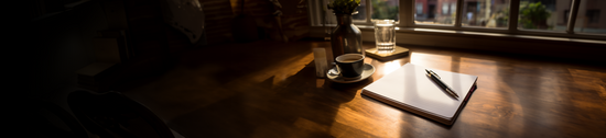 Dining Room With Notepad And Pen