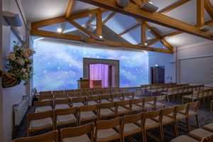 Star Scene On Projection Wall At Gedling Crematorium