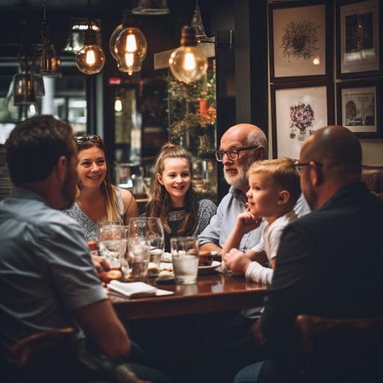 Family Dinner In Restaurant