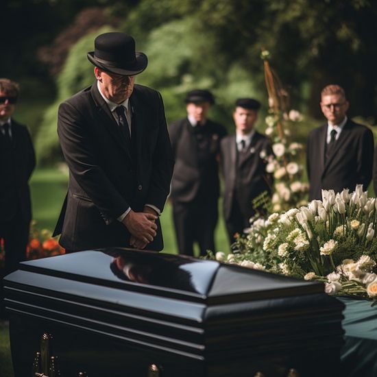 Coffin With Funeral Directors