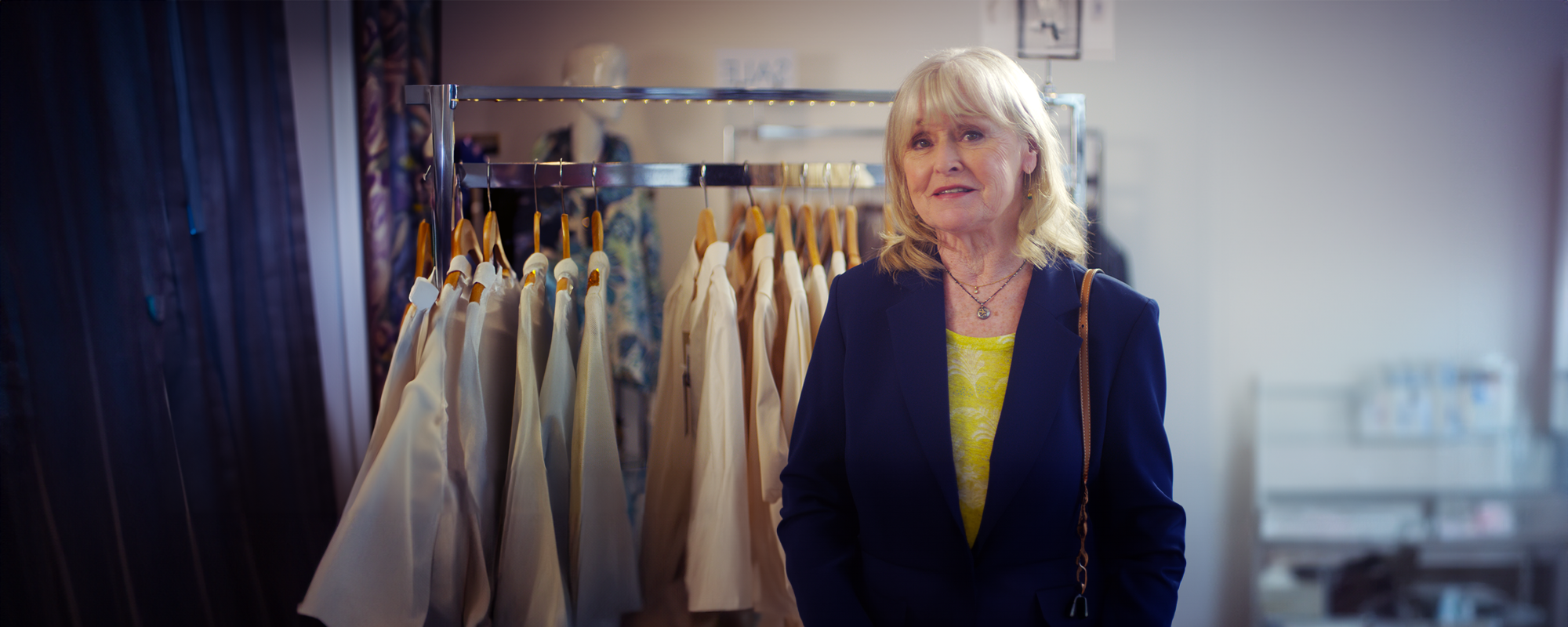 Sue Cook In Shop From Our Cremation Advert