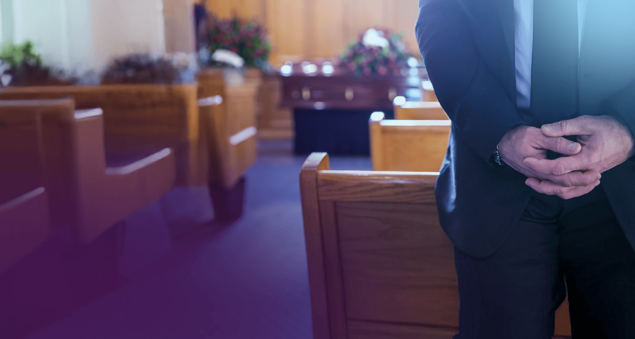 Man in suit at funeral