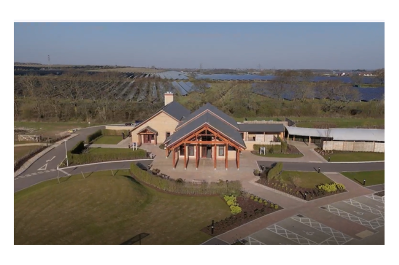 Aerial view of crematorium