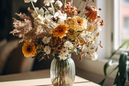 Vase Of Orange Flowers