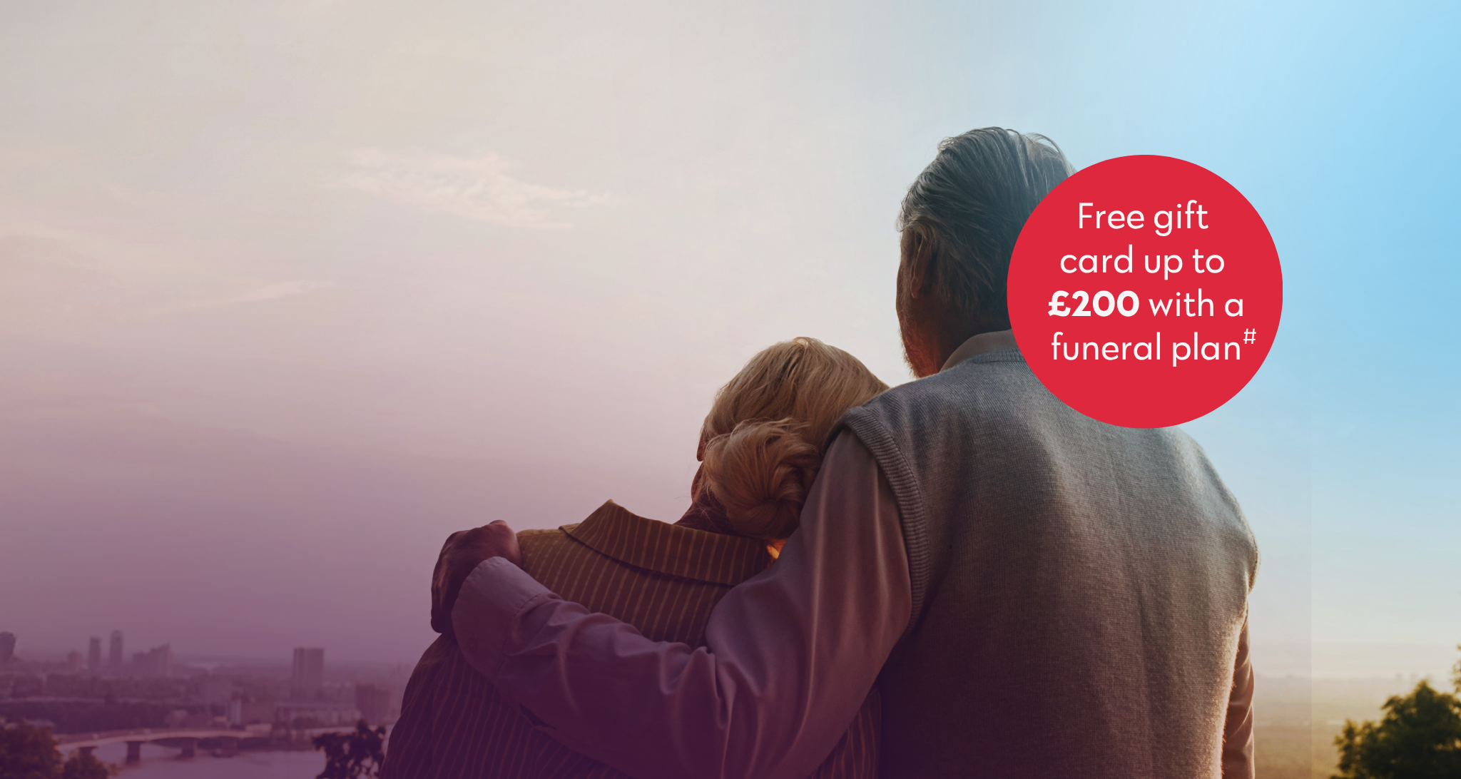 Older Couple Embracing Desktop Banner