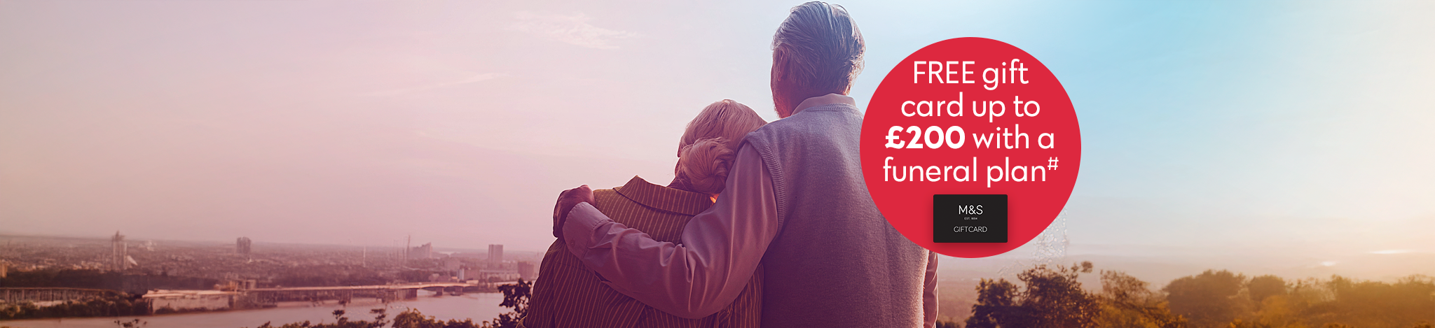 Older Couple Embracing Mobile Banner