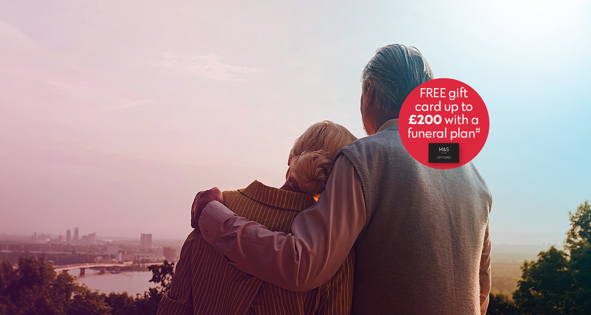 Older Couple Embracing Desktop Banner