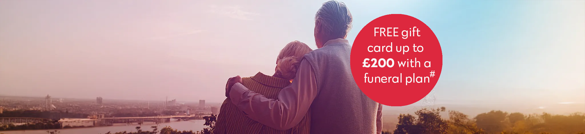 Older Couple Embracing Mobile Banner