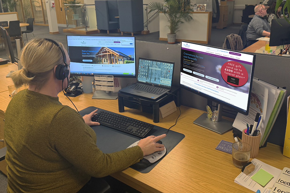 Customer Service Specialist Working At Computer
