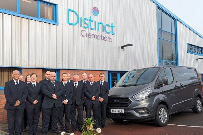 Funeral Team Standing Outside Distinct Cremations Building