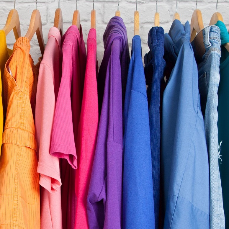 Colourful Clothes On Hangers