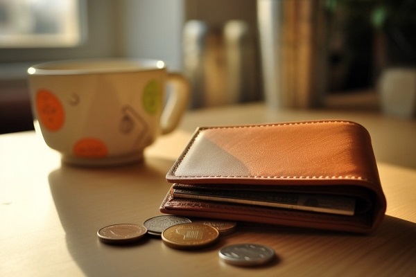Wallet With Coins On Table