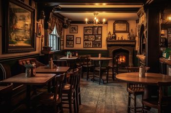 Interior Of A Rustic Pub