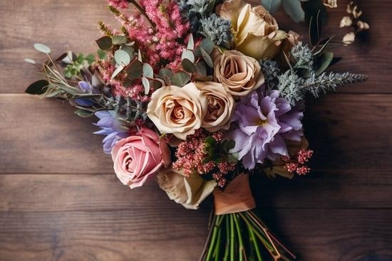 Bouquet Of Pink And Purple Flowers