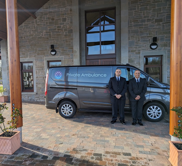 Funeral Operatives Outside Mercia Forest Crematorium