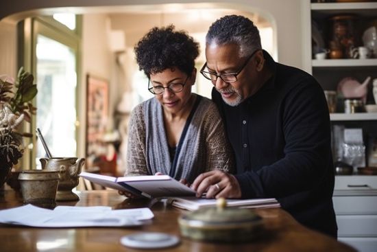 Couple Choosing Funeral Poems From Book