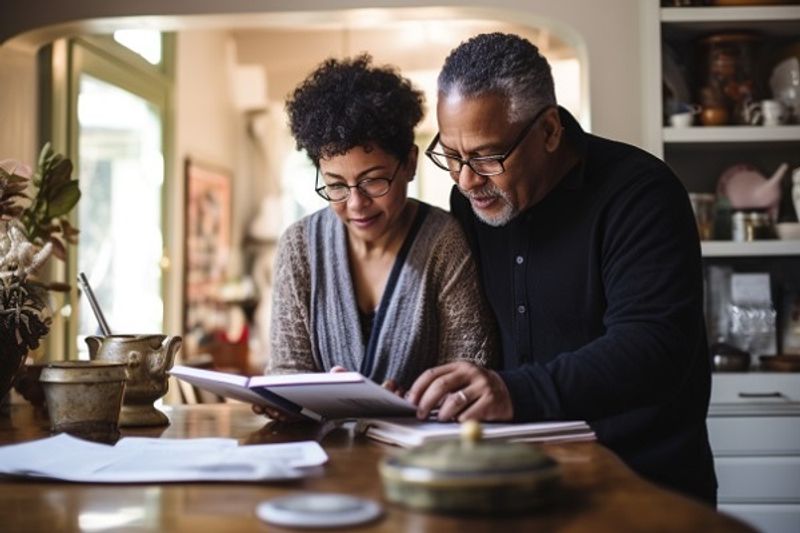 Couple Choosing Funeral Poems From Book