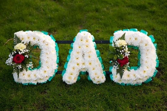 Dad Letter Funeral Flower Arrangement