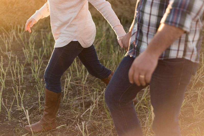 Couple hand in hand