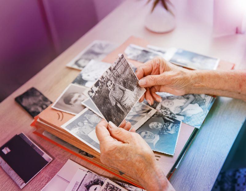 Looking at photographs and memories