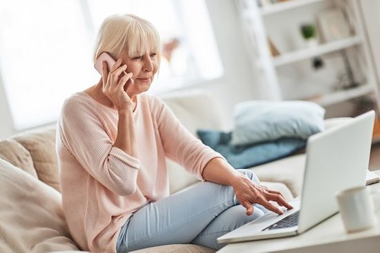 Senior lady arranging a funeral plan