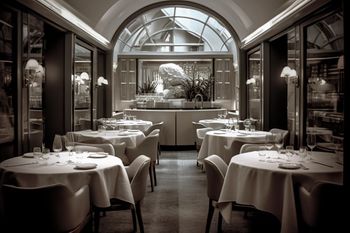 Formal Historic Restaurant With White Tablecloths