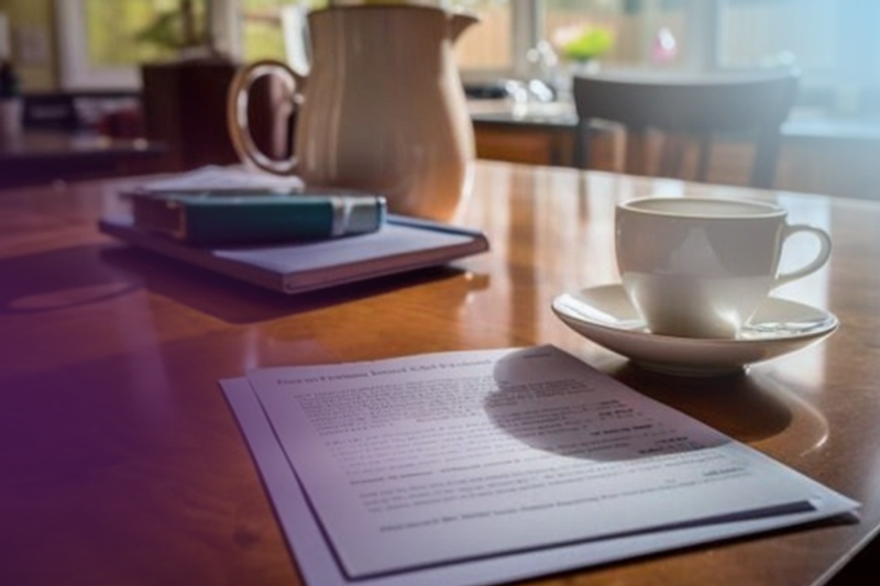 Paper on table