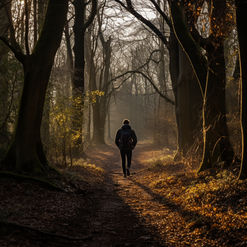 walking in the woods