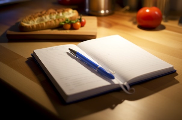 Pen And Notepad On Kitchen Worktop