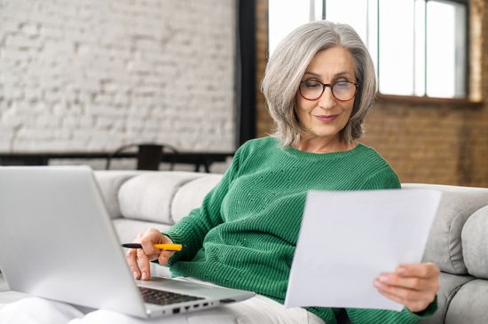 Woman doing paperwork