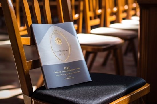 Order Of Service Booklet On Wooden Chair