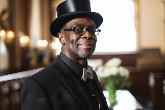 Funeral Celebrant Smiling At Camera In Chapel