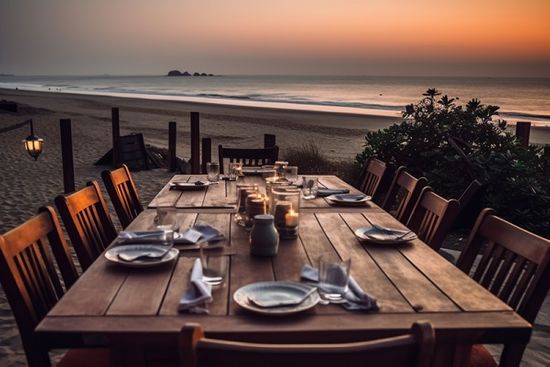 Table Set On Beach