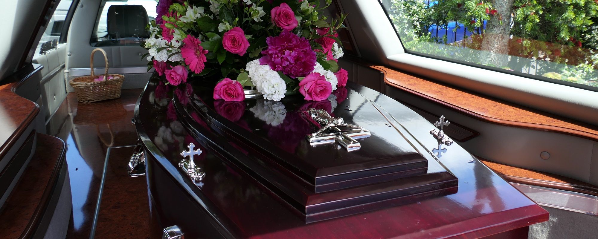 Coffin In Back Of Hearse
