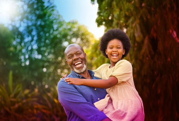 Grandfather and granddaughter