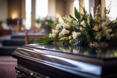 Black Coffin In Chapel